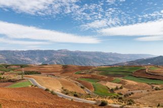 beautiful red land in yunnan